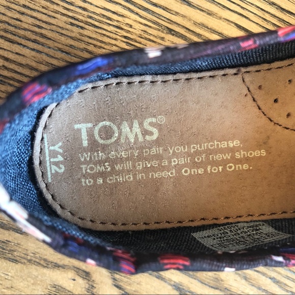 Toms Youth Printed Canvas Slip On Sneakers Y12 - Picture 7 of 8